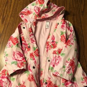 Raincoat Light Pink with Roses size 3T
